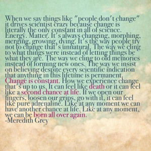 Change - Meredith Grey Quote