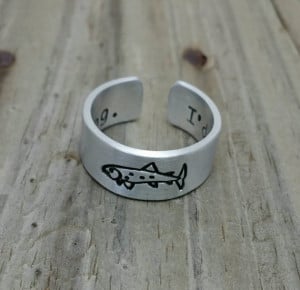 rather be fishing -Fish Ring - Adjustable Rings - stamped cuff ...