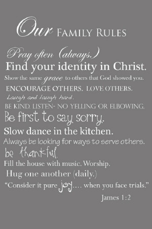 Rules for the Christian family…