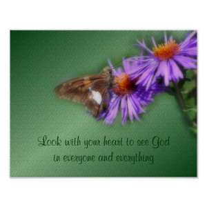 Butterfly See God Inspirational Quote Nature Poster