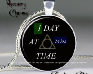 ... Recovery Serenity Slogans and Sayings Pendant Necklace, AA/NA Quote