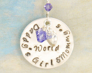 Daddy's Girl & Mommy's World - Hand Stamped Sterling Silver Necklace ...