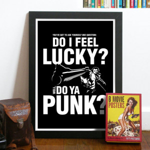 Dirty Harry Movie Poster Quote Typography Art Print in Black - Do You ...