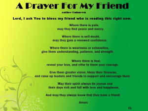 prayer for a friend....