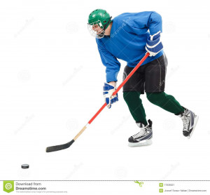 Ice Hockey Player Skating...