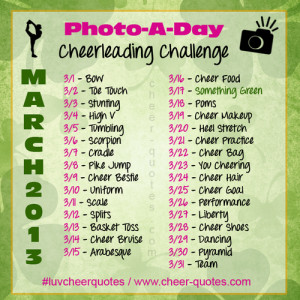 Photo A Day Cheerleading Challenge - Starts tomorrow. We wanna see ...