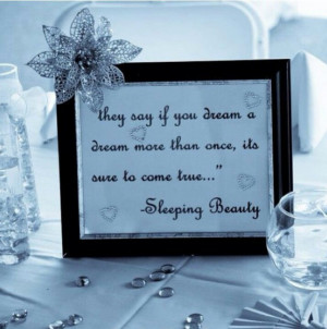 Framed Disney love quotes for wedding centre pieces!