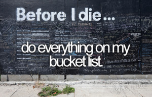 This is my bucket list.