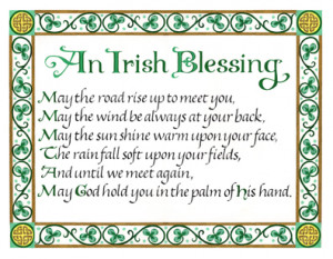 irish blessing, celtic knotwork calligraphy, may the road rise up to ...