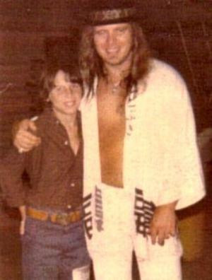 my son Timmy Aldridge with Ronnie Van Zant '77