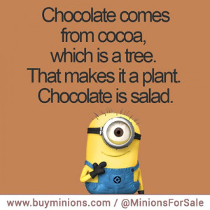 minions quote chocolate is salad
