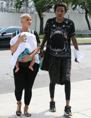 Wiz Khalifa and Amber Rose take their baby boy for a walk in Beverly ...