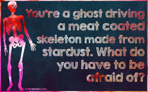 You’re a ghost driving a meat coated skeleton made from stardust ...