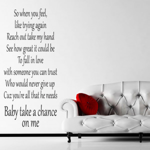 JLS Take A Chance On Me Lyrics Wall Sticker 1