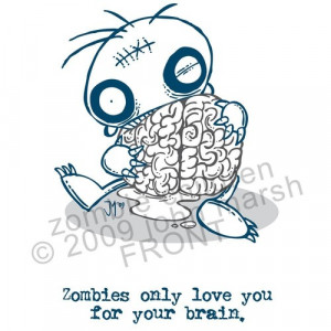 Most popular tags for this image include: brain, cute, love and zombie