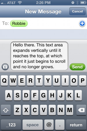 How would I recreate the iOS send-text-message screen?