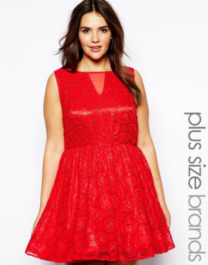 ax-paris-red-plus-size-lace-mesh-skater-dress-cocktail-dresses-product ...