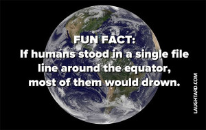 If humans stood in a single file line around the equator