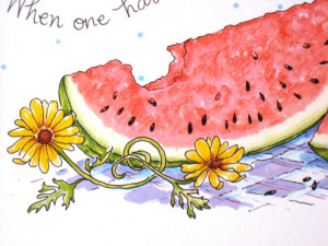 Watermelon Quote Print. Kitchen Art. Mark Twain Quote - When one has ...