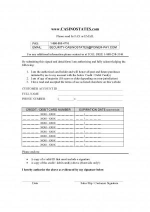 Credit Card Authorization form (PDF format)