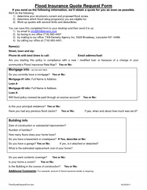Flood Insurance Quote Form - DOC by zhangyun