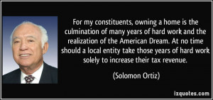For my constituents, owning a home is the culmination of many years of ...