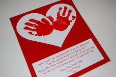 Valentine's Day handprint craft and poem. More