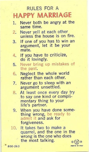 Rules for a Happy Marriage. I bought this at the Catholic Book Store ...