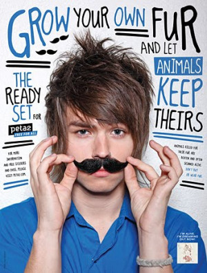 Aqui los dejo con un anuncio de PETA, en la portada de este anuncio ...