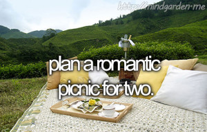 plan a romantic picnic for two.