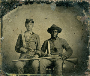 Confederate soldier Andrew Chandler poses with his slave, Silas ...