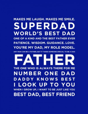 Super Dad Quotes Super dad canvas blue - photo