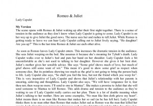 Essay on lady capulet