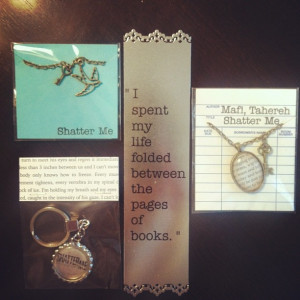the bookmark in the center. It's a quote from the book 