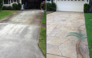 before and after pictures of our new concrete driveway