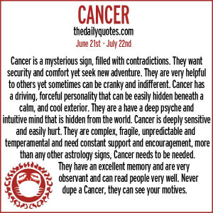 Cancer Star Sign Quotes -Moon Child, Cancer Astrology, Cancer Crabs ...
