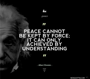 Albert Einstein Motivational Quotes Peace cannot be kept by force it ...
