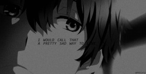 Sad Anime Boy Crying With Quotes