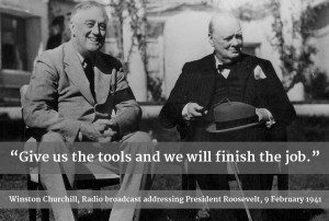 Churchill is requesting the US for arms for the war effort, which led ...