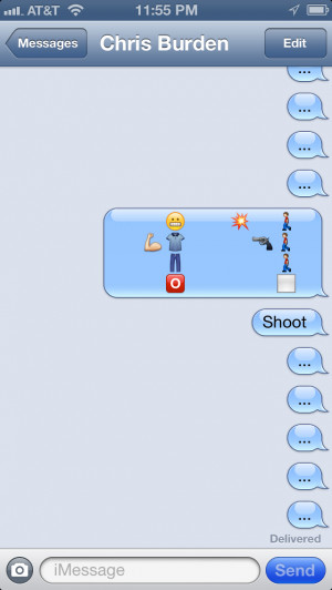 Jacinda Russell, Emoji Art History: Chris Burden