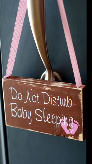 Baby Sleeping Do Not Disturb sign, door hanger