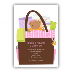 Customize - All In The Bag-Pink Baby Shower Invitation
