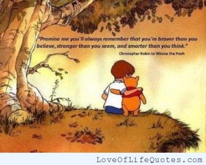 Christopher Robin quote on bravery, strength, and intelligence