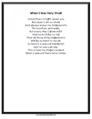 Printable Keepsake Handprint Poem