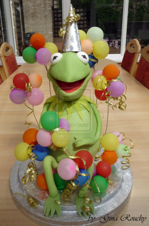 Kermit The Frog Cake by ginas-cakes