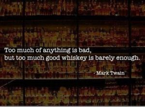 Too much of anything is bad, but too much good whiskey is barely ...