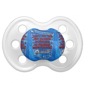 Key to Happiness Pocket Quote Blue Jeans Denim Pacifier