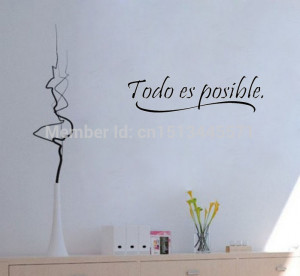 ... Spanish-Wall-Quotes-Words-Todo-Es-Possible-font-b-Espanol-b-font-Wall