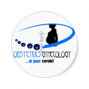 OB / GYN AT YOUR CERVIX - FUNNY MEDICAL CLASSIC ROUND STICKER