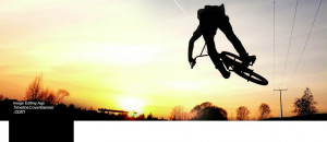 BMX acrobat silhouette sunset Facebook cover
